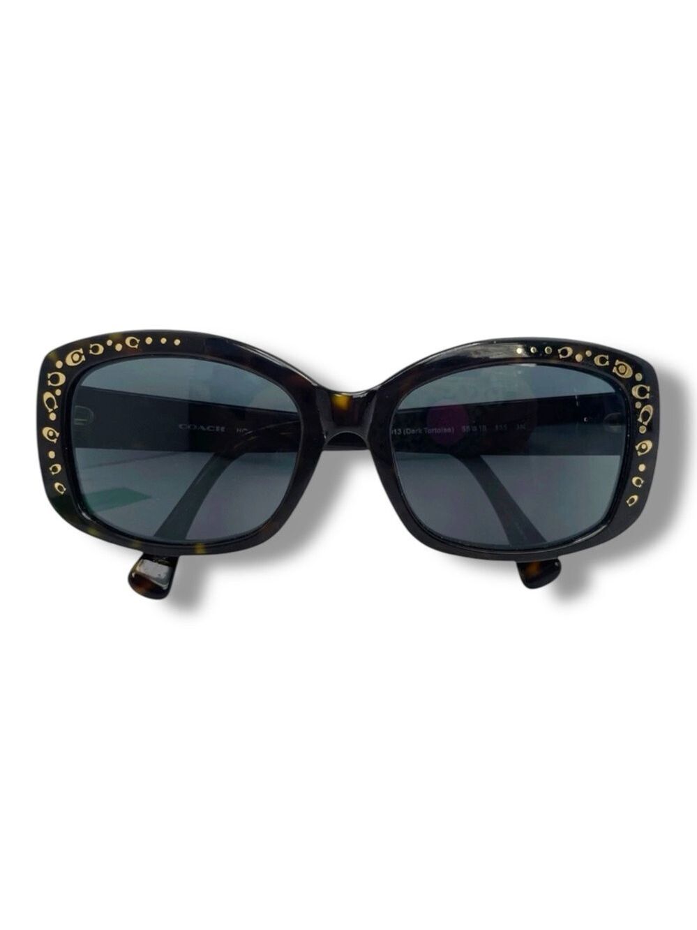 Coach HC8161 Celeste Dark Tortoise Oversized Square Sunglasses 55-18-135 - Picture 2 of 11